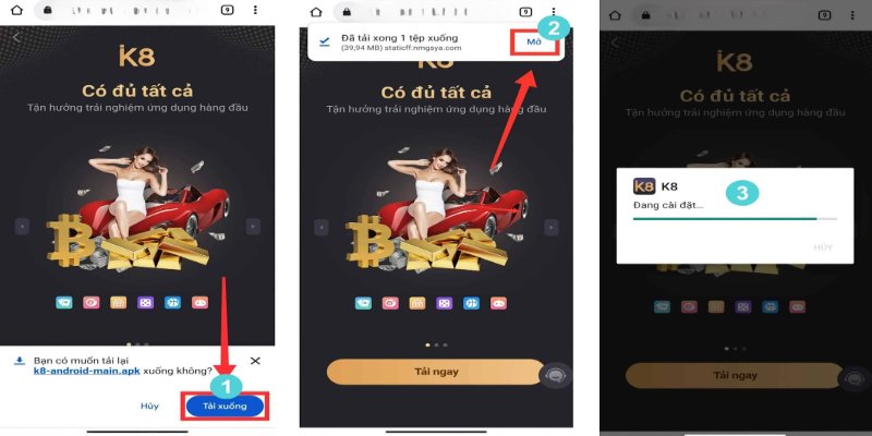 Tải app K8 cực dễ cho hệ điều hành Android